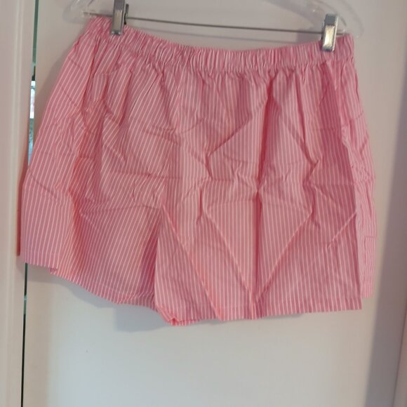 Women's Pink Stripe Boxer Shorts NWT Pink SZ L - Picture 3 of 4